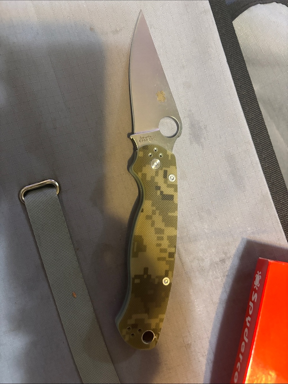 SPY Folding Pocket Knife with Green Digital Camo Handle